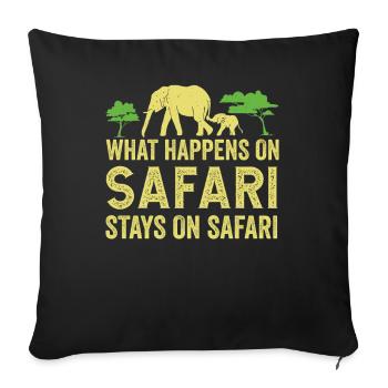 Que se passe-t-il sur Safari reste sur Safari Africa - Housse de coussin décorative 45 x 45 cm - noir - Devant