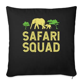 Safari Squad - African Safari Adventures - Sofa pillowcase 17,3'' x 17,3'' (45 x 45 cm) - black - Front