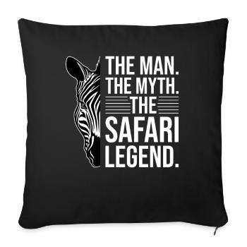 Africa Safari Man Myth The Safari Legend - Sofa pillowcase 17,3'' x 17,3'' (45 x 45 cm) - black - Front