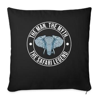 Africa Safari Man Myth The Safari Legend - Sofa pillowcase 17,3'' x 17,3'' (45 x 45 cm) - black - Front
