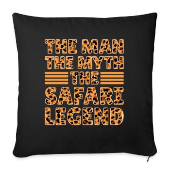 African Safari Man Myth The Safari Legend - Sofa pillowcase 17,3'' x 17,3'' (45 x 45 cm) - black - Front