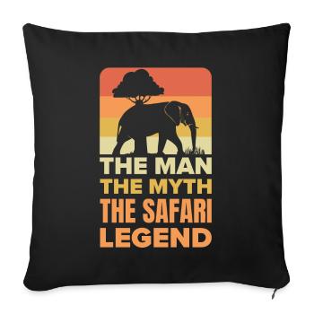 African Safari Man Myth Safari Legend - Sofa pillowcase 17,3'' x 17,3'' (45 x 45 cm) - black - Front