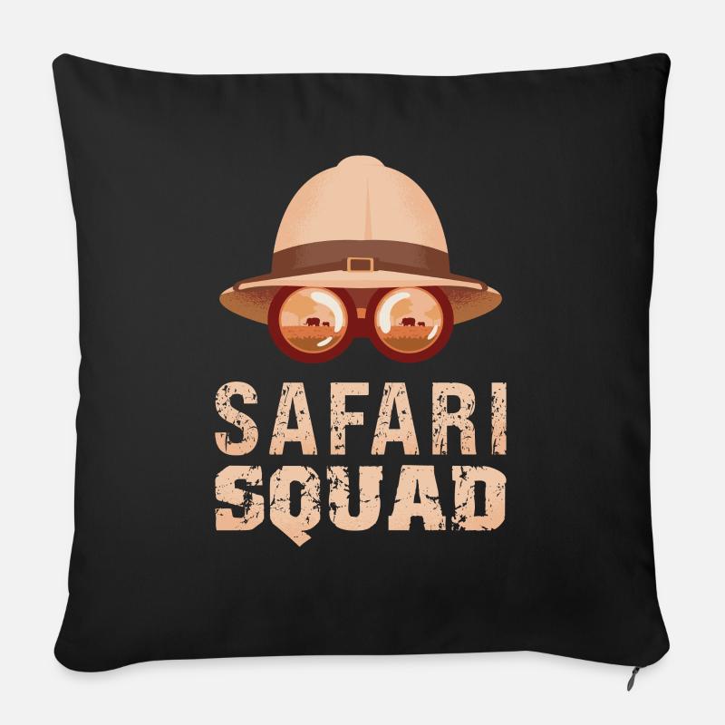 Safari-Modus - African Safari Adventures - Sofakissenbezug 45 x 45 cm - Schwarz