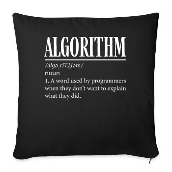 Programmeur d’algorithmes, codage, encodeur - Housse de coussin décorative 45 x 45 cm - noir - Devant