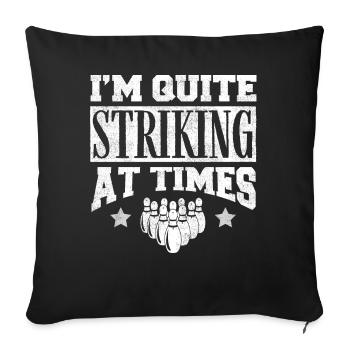 Bowling Player Gift, Bowler - Sofa pillowcase 17,3'' x 17,3'' (45 x 45 cm) - black - Front