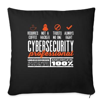 Cybersecurity Expert - Sofa pillowcase 17,3'' x 17,3'' (45 x 45 cm) - black - Front