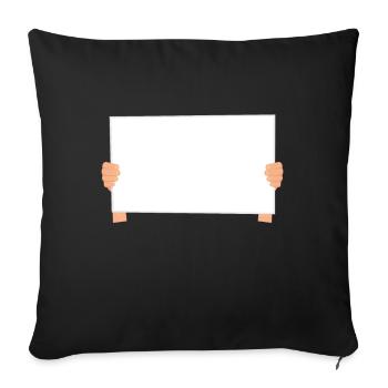 China Protest Solidarity Blank Sign - Sofa pillowcase 17,3'' x 17,3'' (45 x 45 cm) - black - Front
