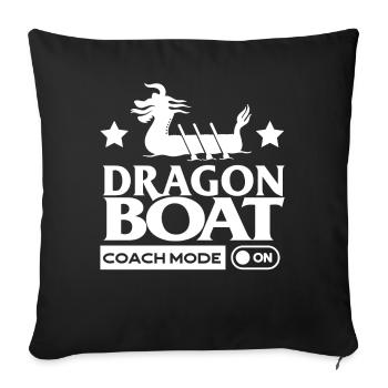 Mode Dragon Boat Coach activé - Housse de coussin décorative 45 x 45 cm - noir - Devant
