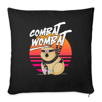 Drôle de dicton wombat australien - Housse de coussin décorative 45 x 45 cm - noir - Devant