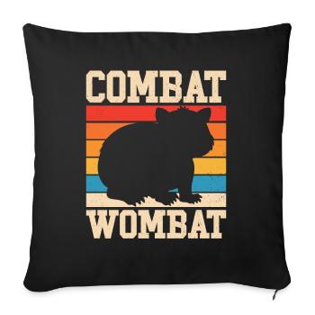 Drôle de dicton wombat australien - Housse de coussin décorative 45 x 45 cm - noir - Devant