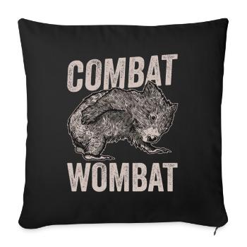 Drôle de dicton wombat australien - Housse de coussin décorative 45 x 45 cm - noir - Devant