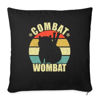 Drôle de dicton wombat australien - Housse de coussin décorative 45 x 45 cm - noir - Devant