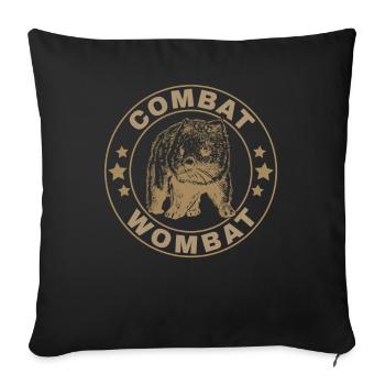 Drôle de dicton wombat australien - Housse de coussin décorative 45 x 45 cm - noir - Devant