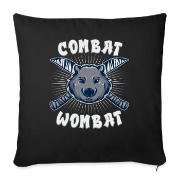 Drôle de dicton wombat australien - Housse de coussin décorative 45 x 45 cm - noir - Devant