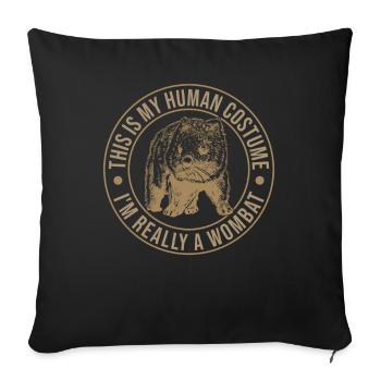 Drôle de dicton wombat australien - Housse de coussin décorative 45 x 45 cm - noir - Devant