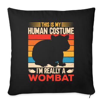 Drôle de dicton wombat australien - Housse de coussin décorative 45 x 45 cm - noir - Devant