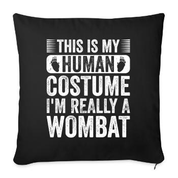 Drôle de dicton wombat australien - Housse de coussin décorative 45 x 45 cm - noir - Devant