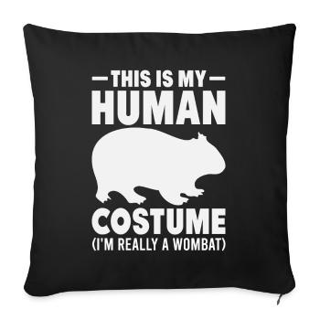 Drôle de dicton wombat australien - Housse de coussin décorative 45 x 45 cm - noir - Devant