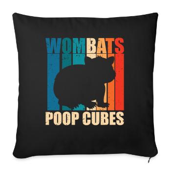 Drôle de dicton wombat australien - Housse de coussin décorative 45 x 45 cm - noir - Devant