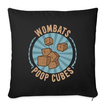 Drôle de dicton wombat australien - Housse de coussin décorative 45 x 45 cm - noir - Devant