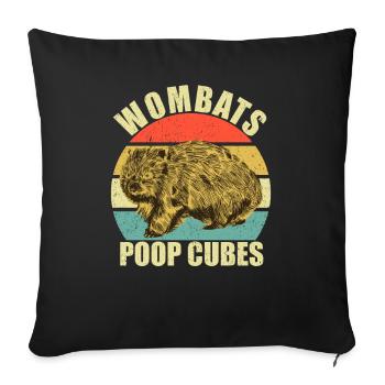 Drôle de dicton wombat australien - Housse de coussin décorative 45 x 45 cm - noir - Devant