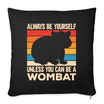 Drôle de dicton wombat australien - Housse de coussin décorative 45 x 45 cm - noir - Devant