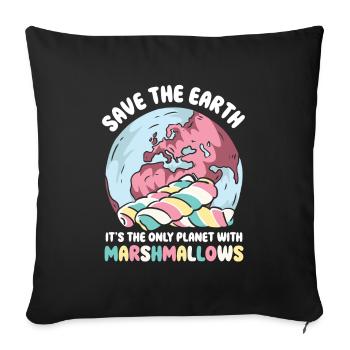 Sauvez la planète seule avec les guimauves - Housse de coussin décorative 45 x 45 cm - noir - Devant