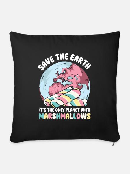 Save the planet only planet with Marshmallows - Sofakissenbezug 45 x 45 cm - Schwarz