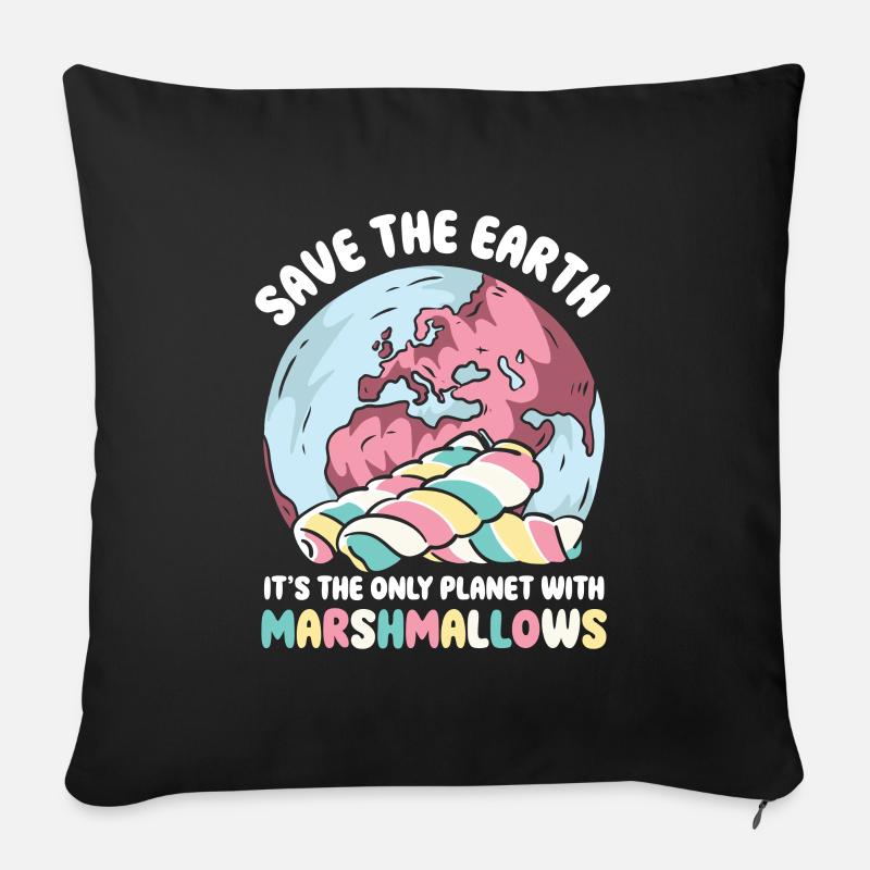 Save the planet only planet with Marshmallows - Sofakissenbezug 45 x 45 cm - Schwarz