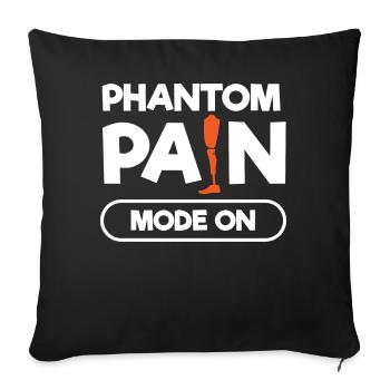 Prothèse de jambe, prothèse, amputé, amputation - Housse de coussin décorative 45 x 45 cm - noir - Devant