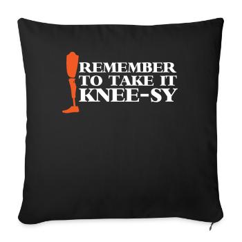 Prothèse de jambe, prothèse, amputé, amputation - Housse de coussin décorative 45 x 45 cm - noir - Devant