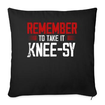 Prothèse de jambe, prothèse, amputé, amputation - Housse de coussin décorative 45 x 45 cm - noir - Devant