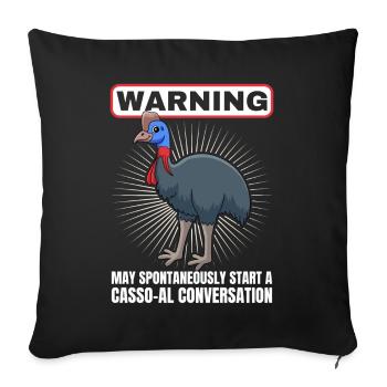 Retro Cassowary Bird Vintage Cassowaries - Sofa pillowcase 17,3'' x 17,3'' (45 x 45 cm) - black - Front