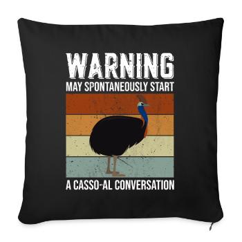 Retro Cassowary Bird Vintage Cassowaries - Sofa pillowcase 17,3'' x 17,3'' (45 x 45 cm) - black - Front