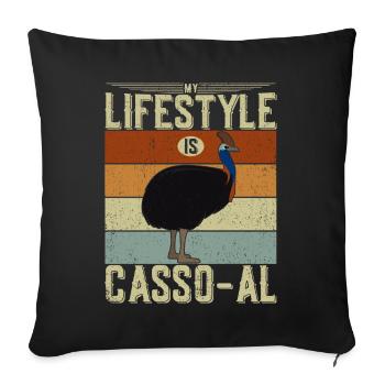 Retro Cassowary Bird Vintage Cassowaries - Sofa pillowcase 17,3'' x 17,3'' (45 x 45 cm) - black - Front