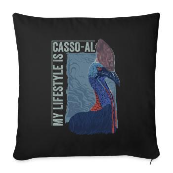 Retro Cassowary Bird Vintage Cassowaries - Sofa pillowcase 17,3'' x 17,3'' (45 x 45 cm) - black - Front