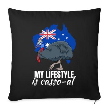 Retro Cassowary Bird Vintage Cassowaries - Sofa pillowcase 17,3'' x 17,3'' (45 x 45 cm) - black - Front