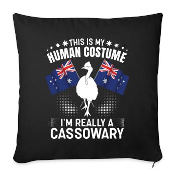 Retro Cassowary Bird Vintage Cassowaries - Sofa pillowcase 17,3'' x 17,3'' (45 x 45 cm) - black - Front