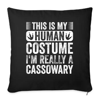 Retro Cassowary Bird Vintage Cassowaries - Sofa pillowcase 17,3'' x 17,3'' (45 x 45 cm) - black - Front