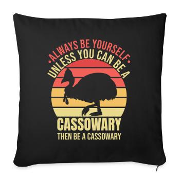 Retro Cassowary Bird Vintage Cassowaries - Sofa pillowcase 17,3'' x 17,3'' (45 x 45 cm) - black - Front