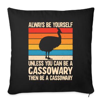 Retro Cassowary Bird Vintage Cassowaries - Sofa pillowcase 17,3'' x 17,3'' (45 x 45 cm) - black - Front