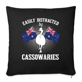 Retro Cassowary Bird Vintage Cassowaries - Sofa pillowcase 17,3'' x 17,3'' (45 x 45 cm) - black - Front