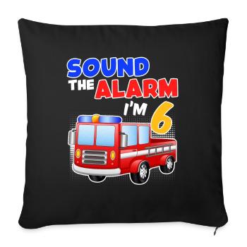 6th birthday boys 6 years child son - Sofa pillowcase 17,3'' x 17,3'' (45 x 45 cm) - black - Front