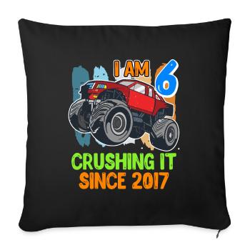 6th birthday boys 6 years child son - Sofa pillowcase 17,3'' x 17,3'' (45 x 45 cm) - black - Front
