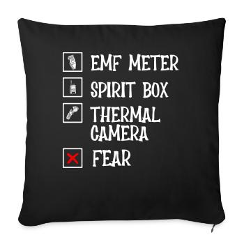 Ghost Hunter, EMF -Meter, Wärmekamera - Sofakissenbezug 45 x 45 cm - Schwarz - Vorne