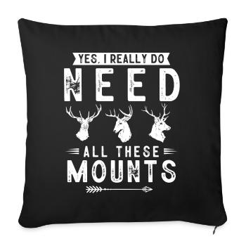 Taxidermy, Taxidermist, Animal Conservation - Sofa pillowcase 17,3'' x 17,3'' (45 x 45 cm) - black - Front