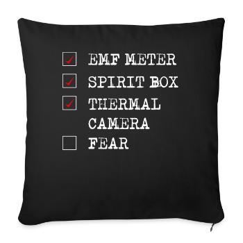 Ghost Hunter, EMF -Meter, Wärmekamera - Sofakissenbezug 45 x 45 cm - Schwarz - Vorne