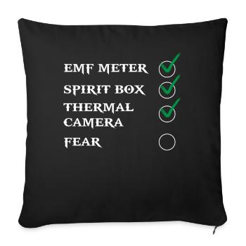 Ghost Hunter, EMF -Meter, Wärmekamera - Sofakissenbezug 45 x 45 cm - Schwarz - Vorne