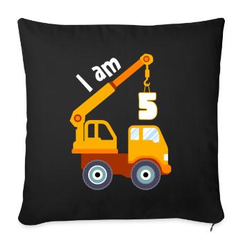 I am already 5 years 5th birthday girl boy - Sofa pillowcase 17,3'' x 17,3'' (45 x 45 cm) - black - Front