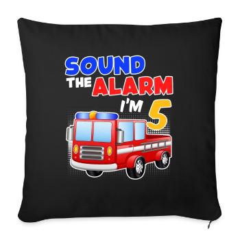 5ème anniversaire garçon 5 ans fils enfant - Housse de coussin décorative 45 x 45 cm - noir - Devant